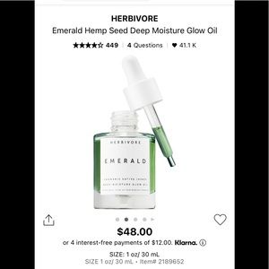 Herbivore Emerald Deep Moisture Glow Oil! NIB!